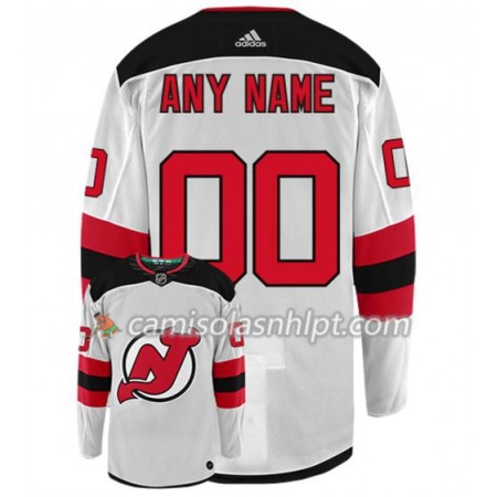 Camisola New Jersey Devils Personalizado Adidas Branco Authentic - Homem